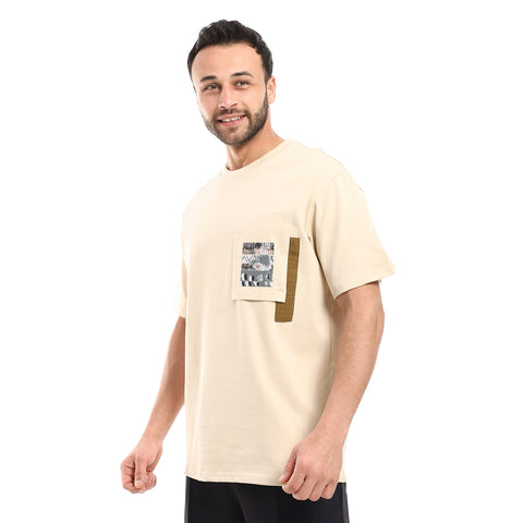 ACTIV MEN'S OVER SIZE T-SHIRT - BEIGE