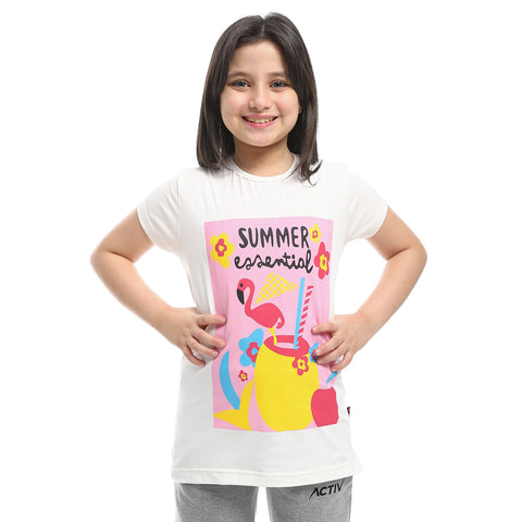 ACTIVNEW GIRLS T-SHIRT - OFF WHIT