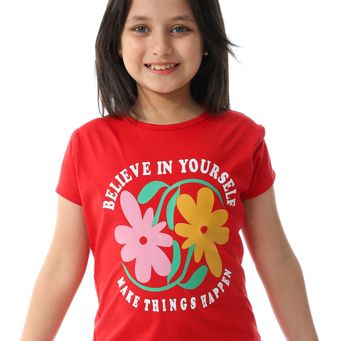 ACTIVNEW GIRLS T-SHIRT - RED