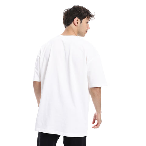 OVERSIZED SPACE PRINT T-SHIRT - WHITE