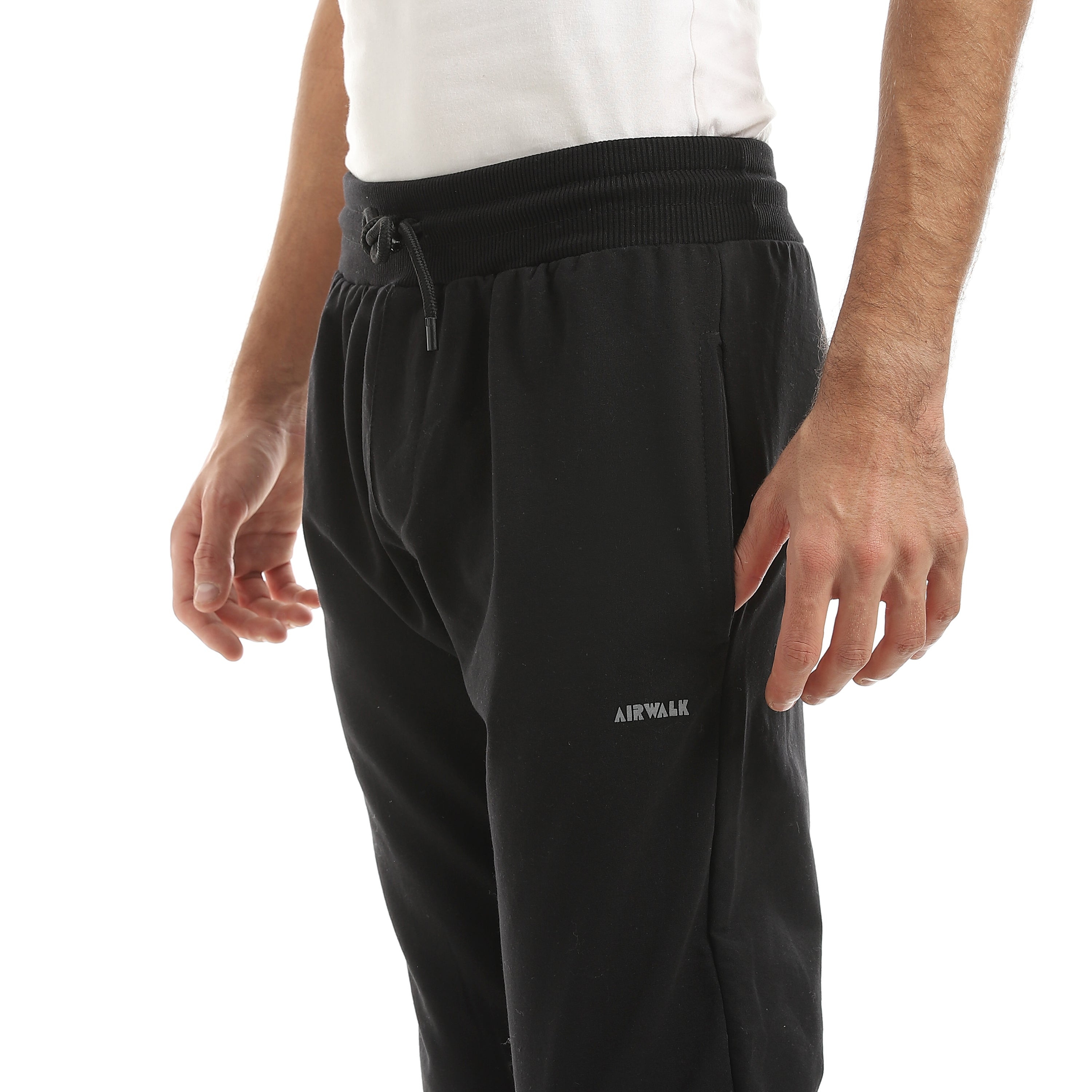 AIRWAK MENS ELASTIC-CUFF PANTS - اسود