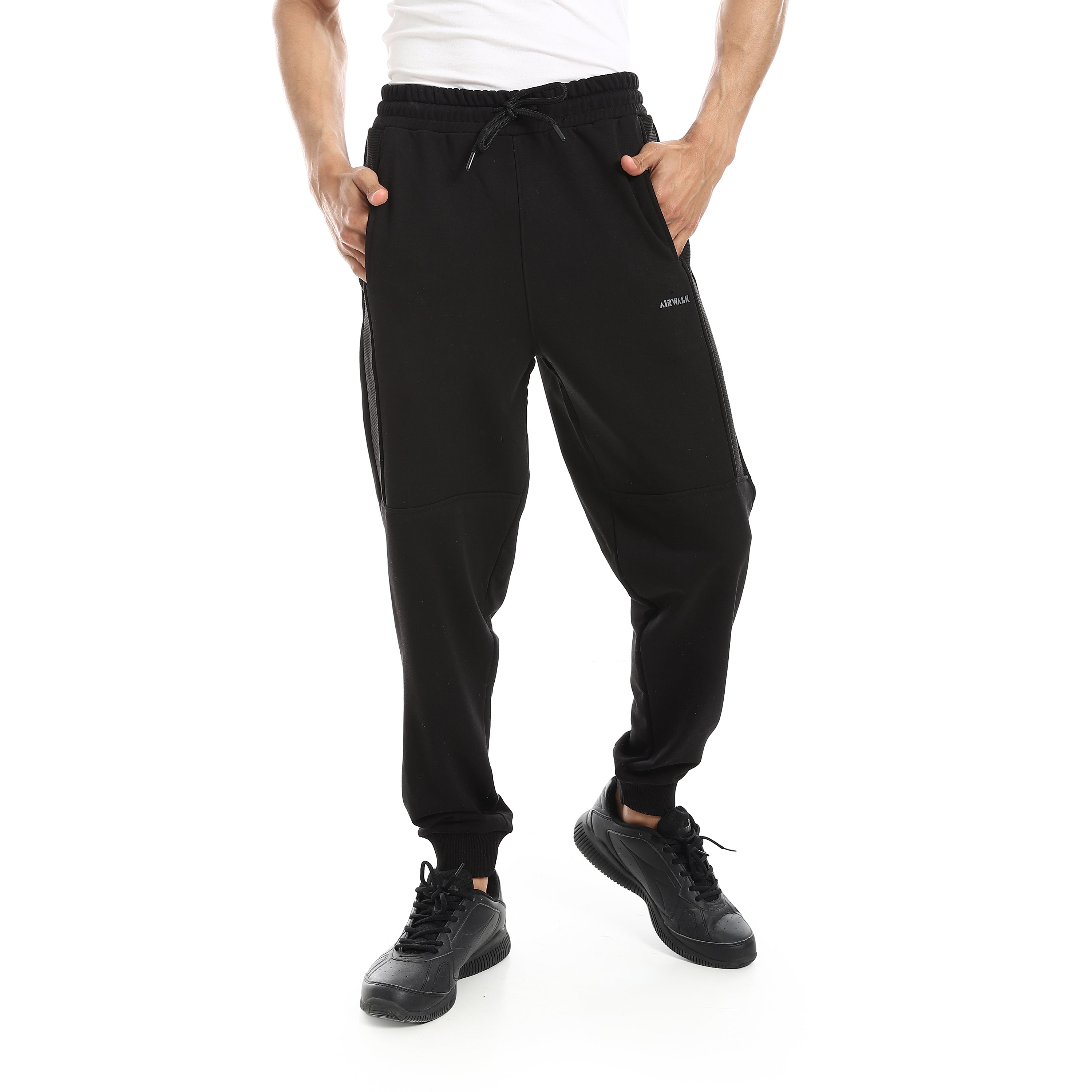 AIRWALK MEN'S MELTON JOGGERS - BLACK