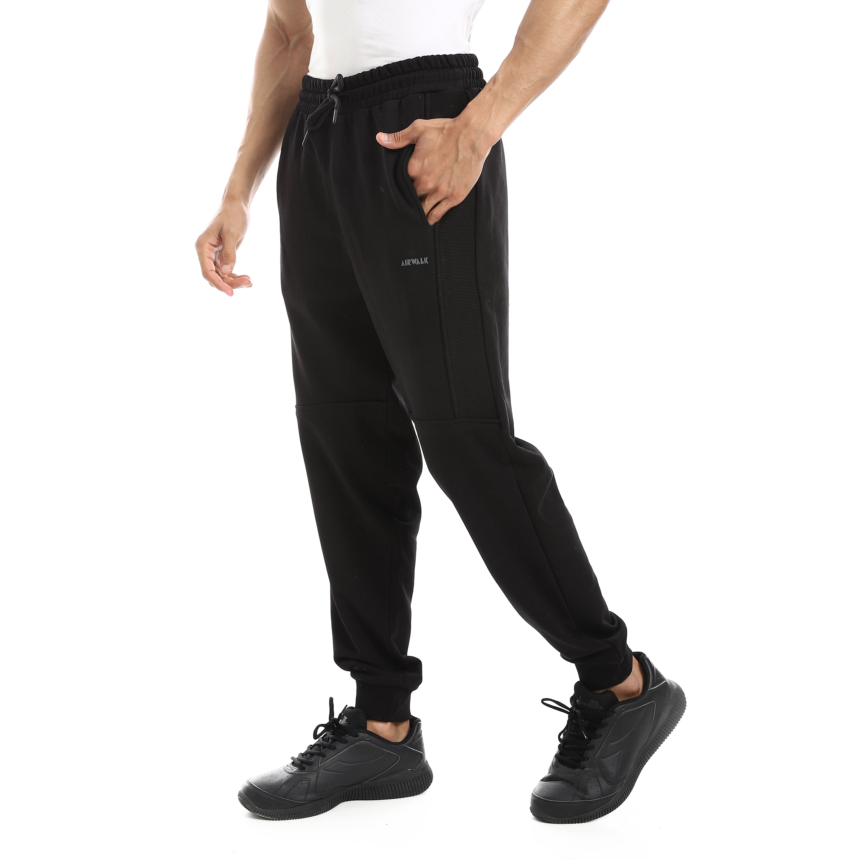 AIRWALK MEN'S MELTON JOGGERS - BLACK