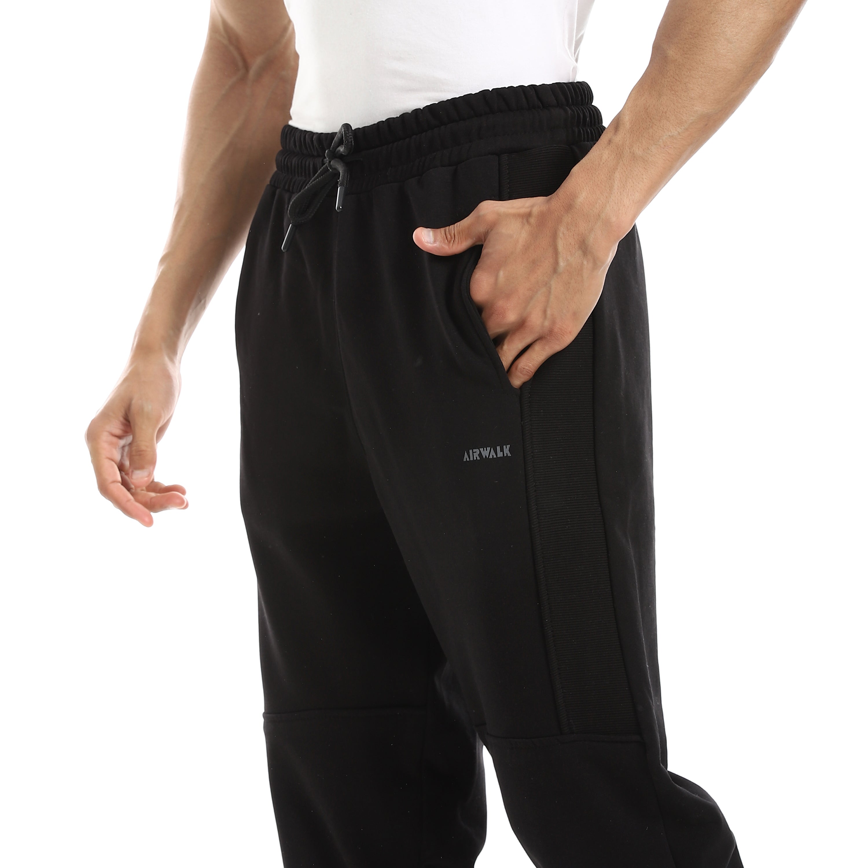 AIRWALK MEN'S MELTON JOGGERS - BLACK