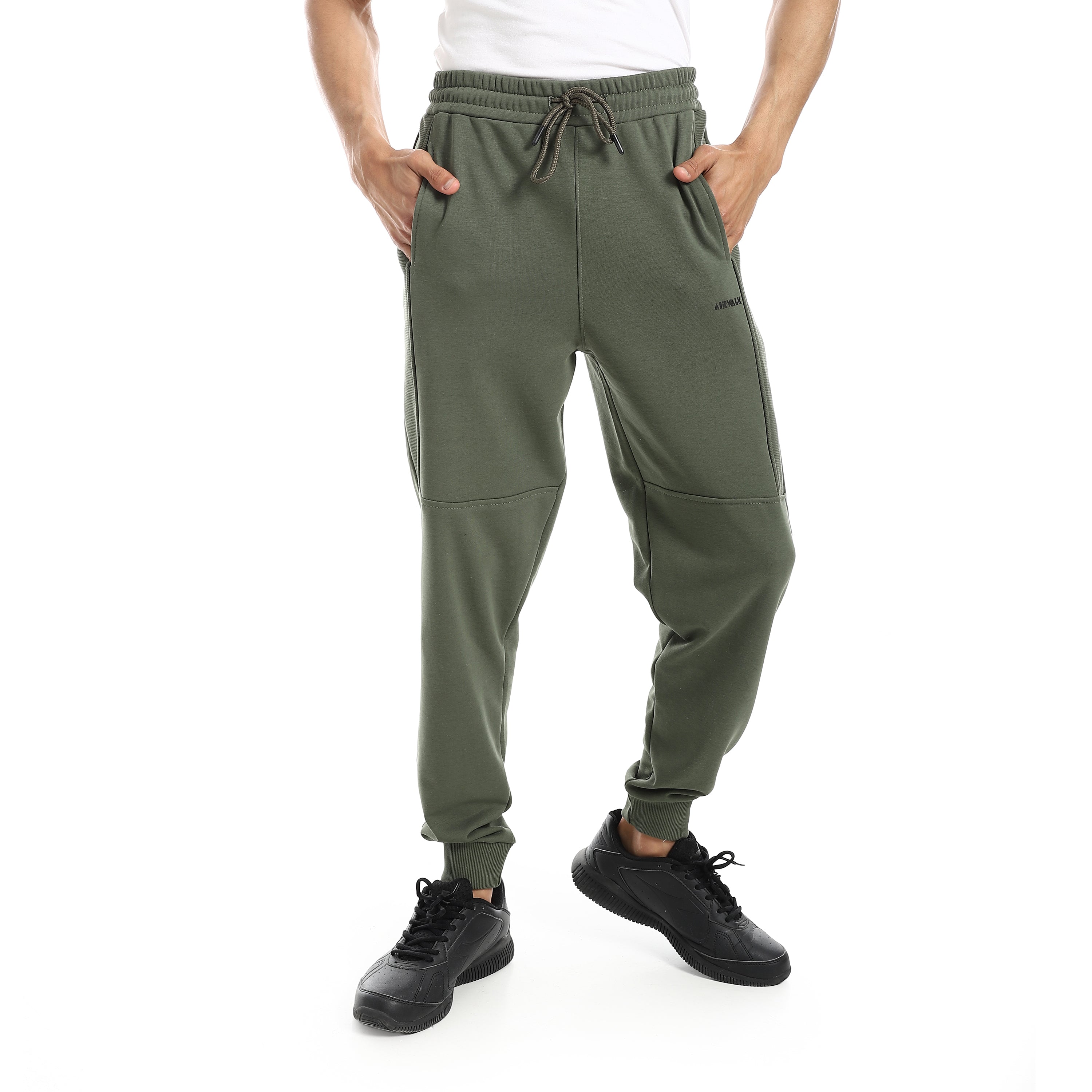 AIRWALK MEN'S MELTON JOGGERS - OLIVE