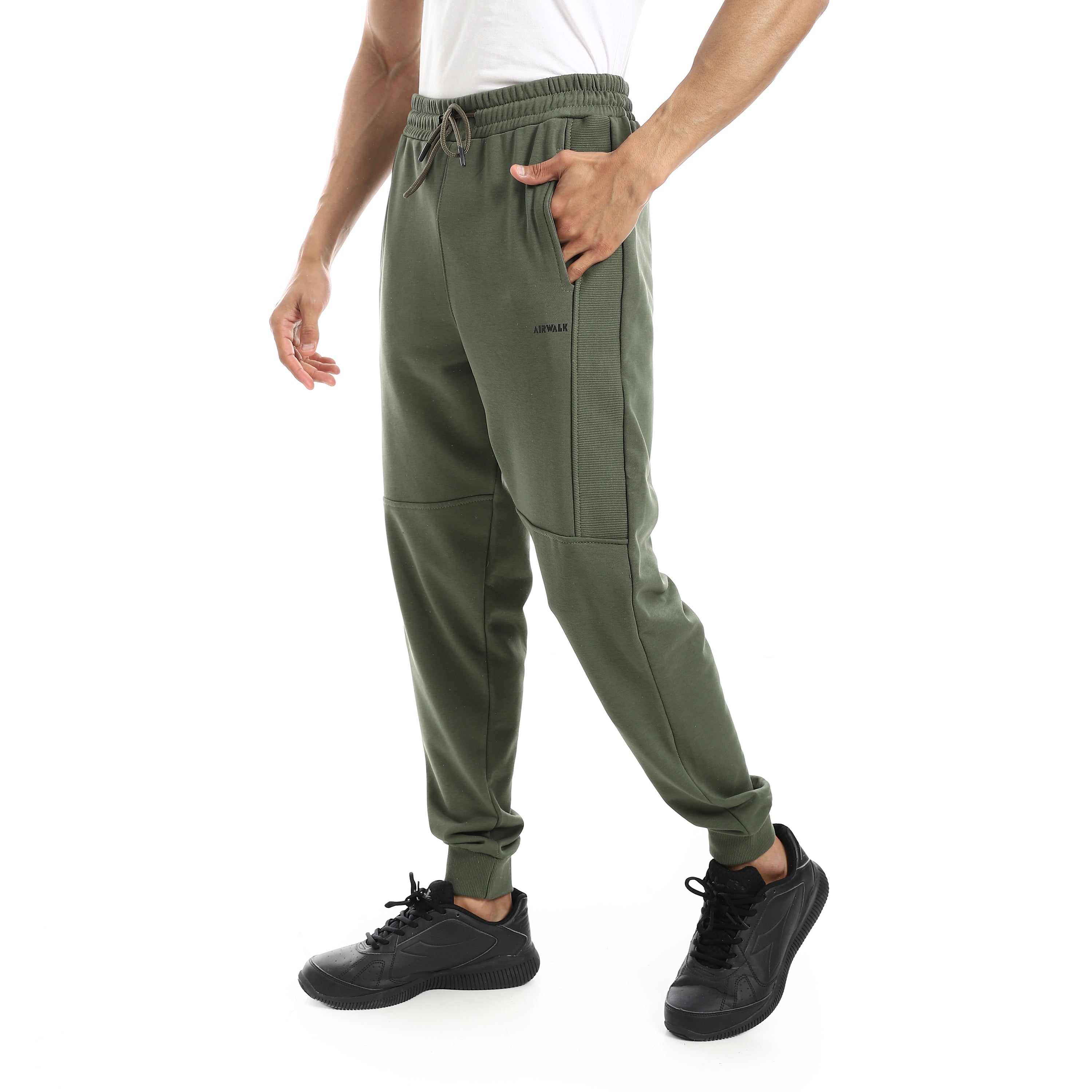 AIRWALK MEN'S MELTON JOGGERS - OLIVE