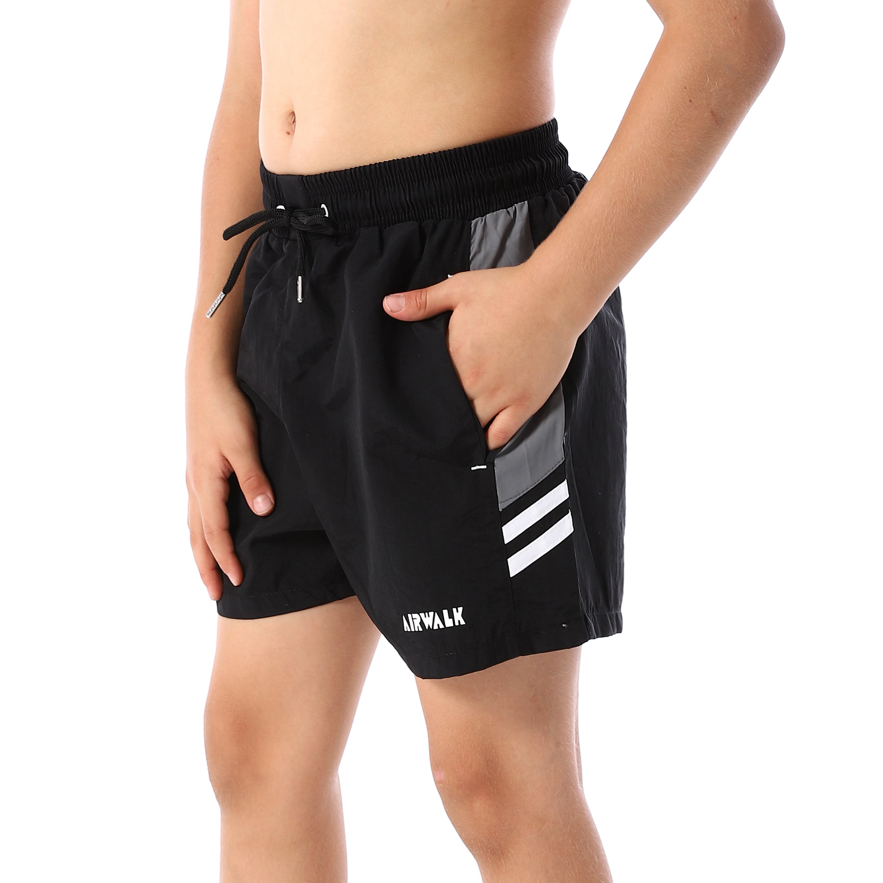 AIRWALK KIDS SWIM SHORTS - BLACK