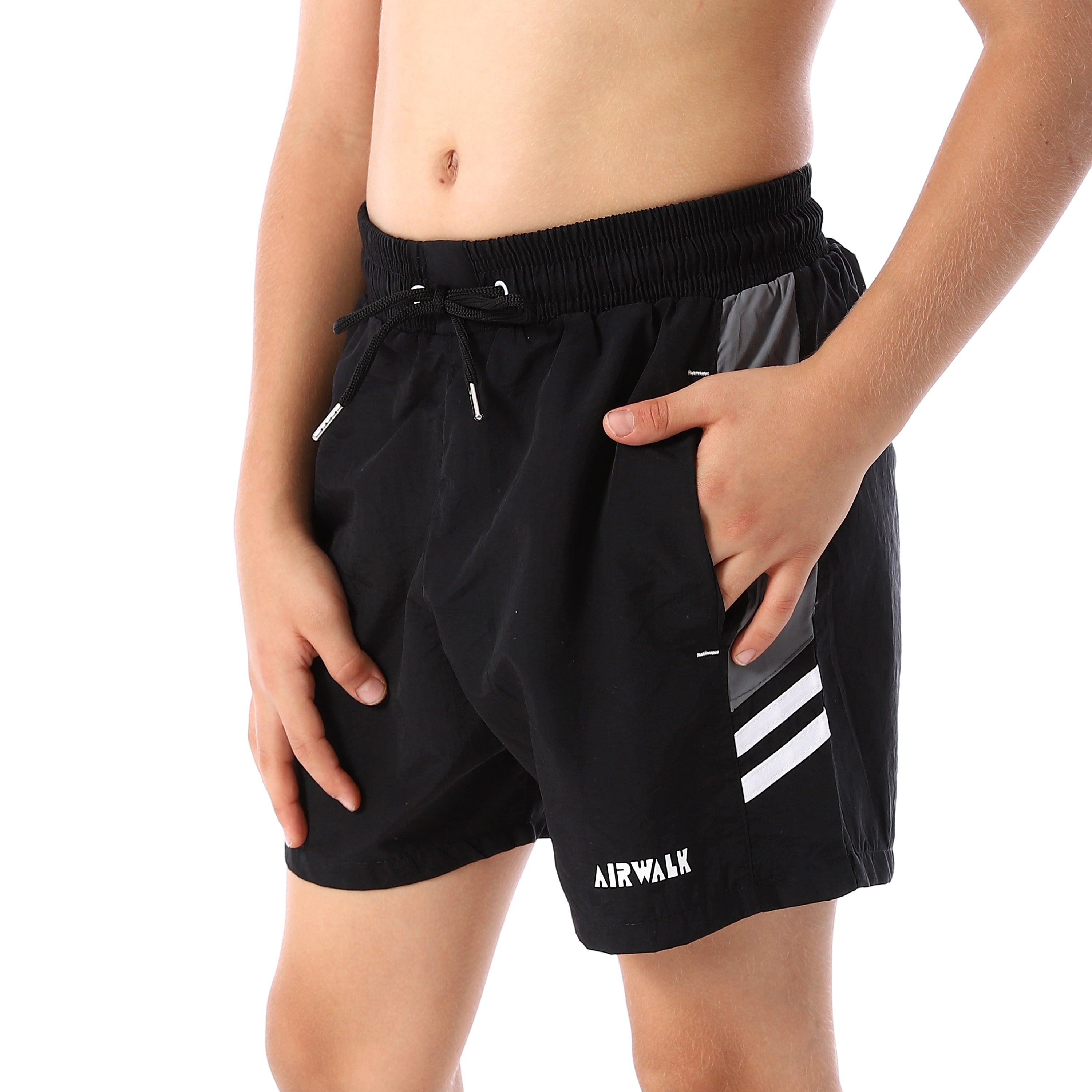 AIRWALK KIDS SWIM SHORTS - BLACK