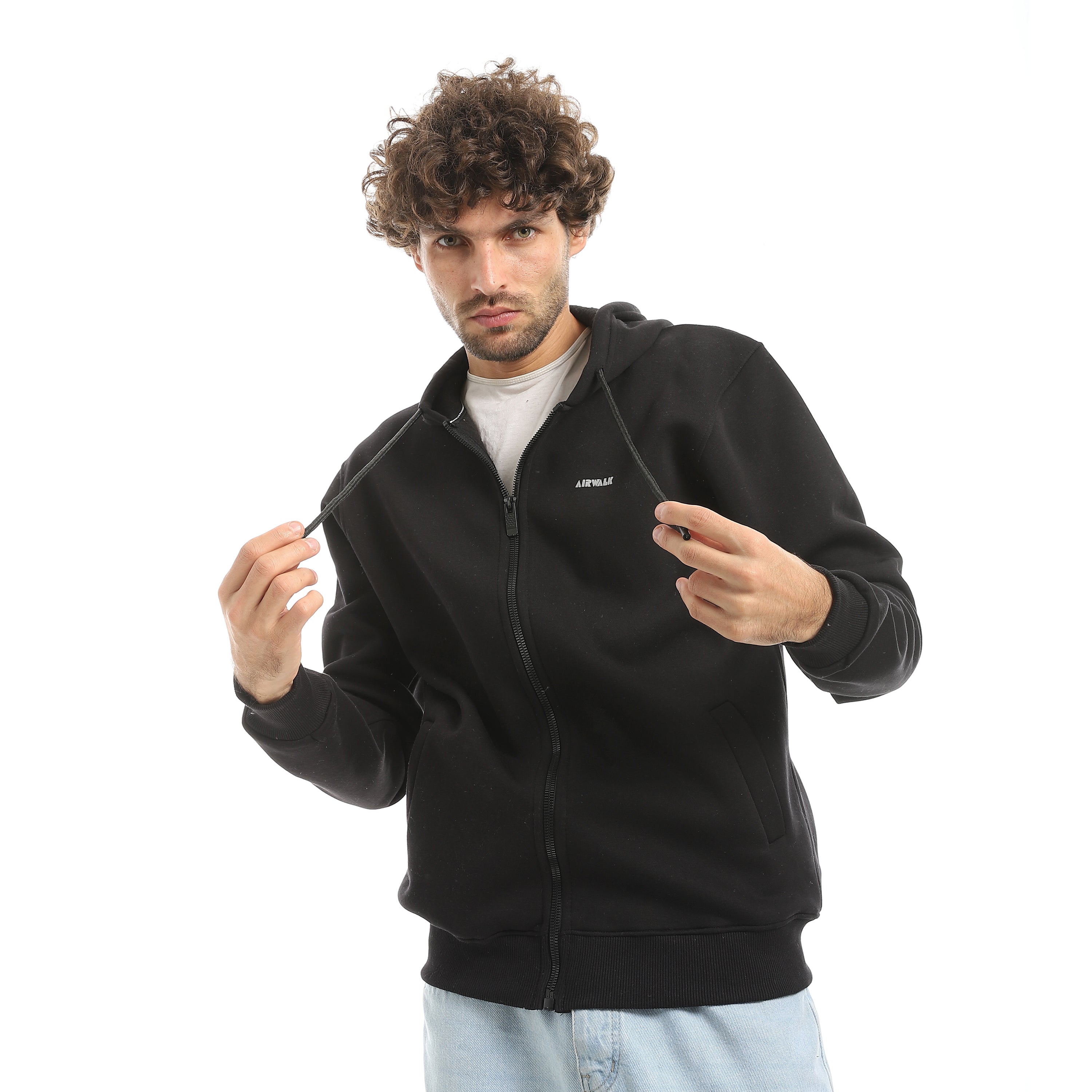AIRWALK MEN'S FULL-ZIP HOODIE - BLACK