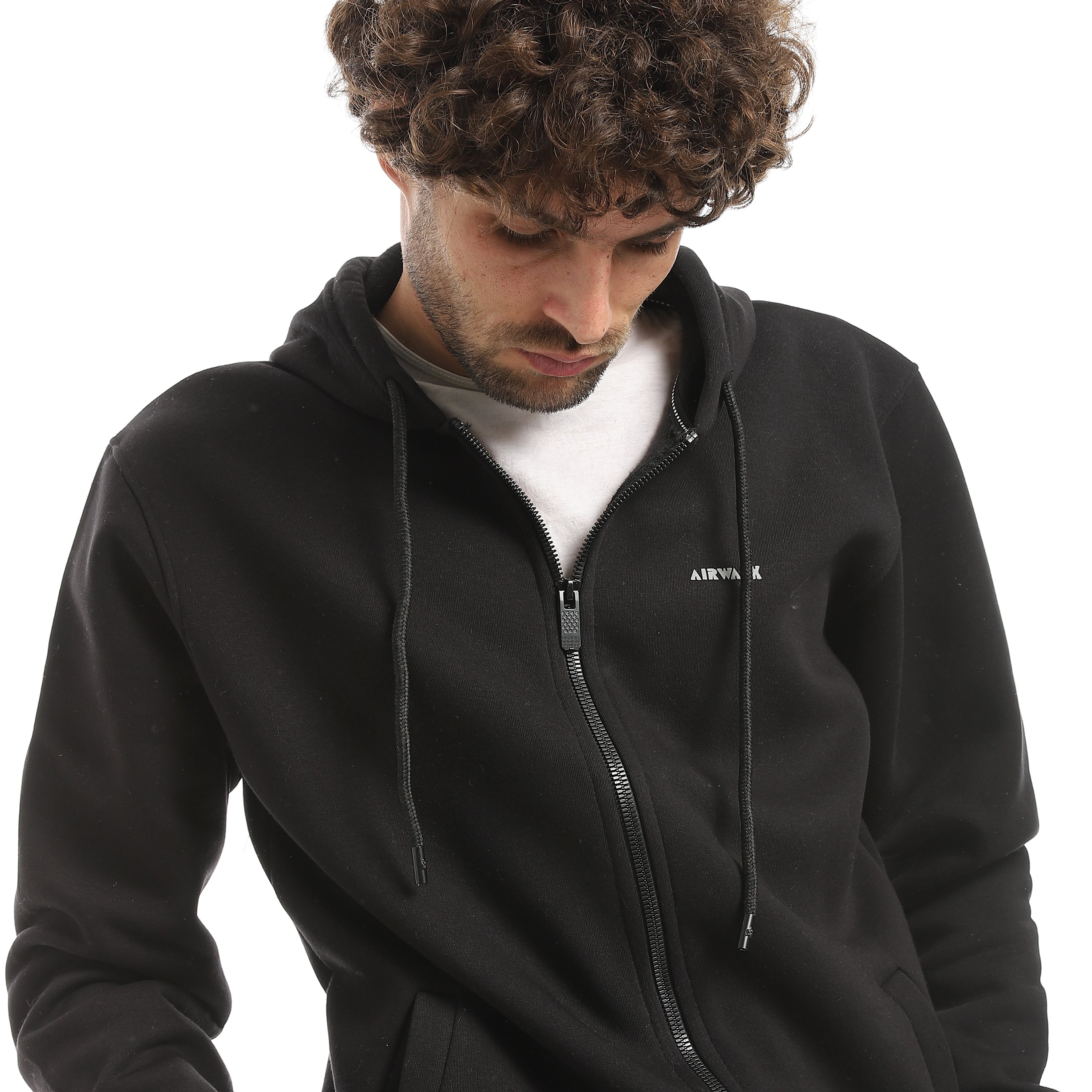 AIRWALK MEN'S FULL-ZIP HOODIE - BLACK