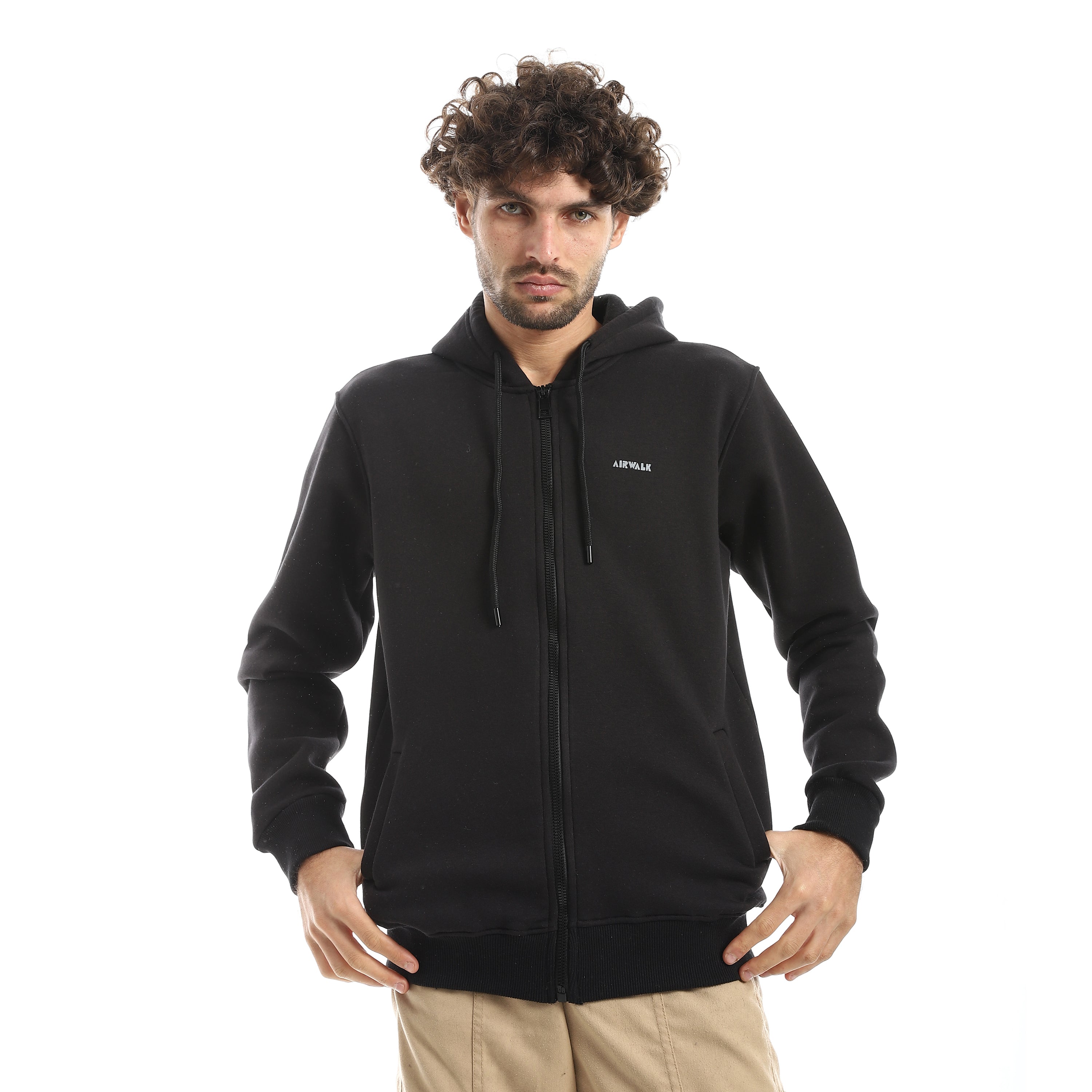 AIRWALK MEN'S FULL-ZIP HOODIE - BLACK