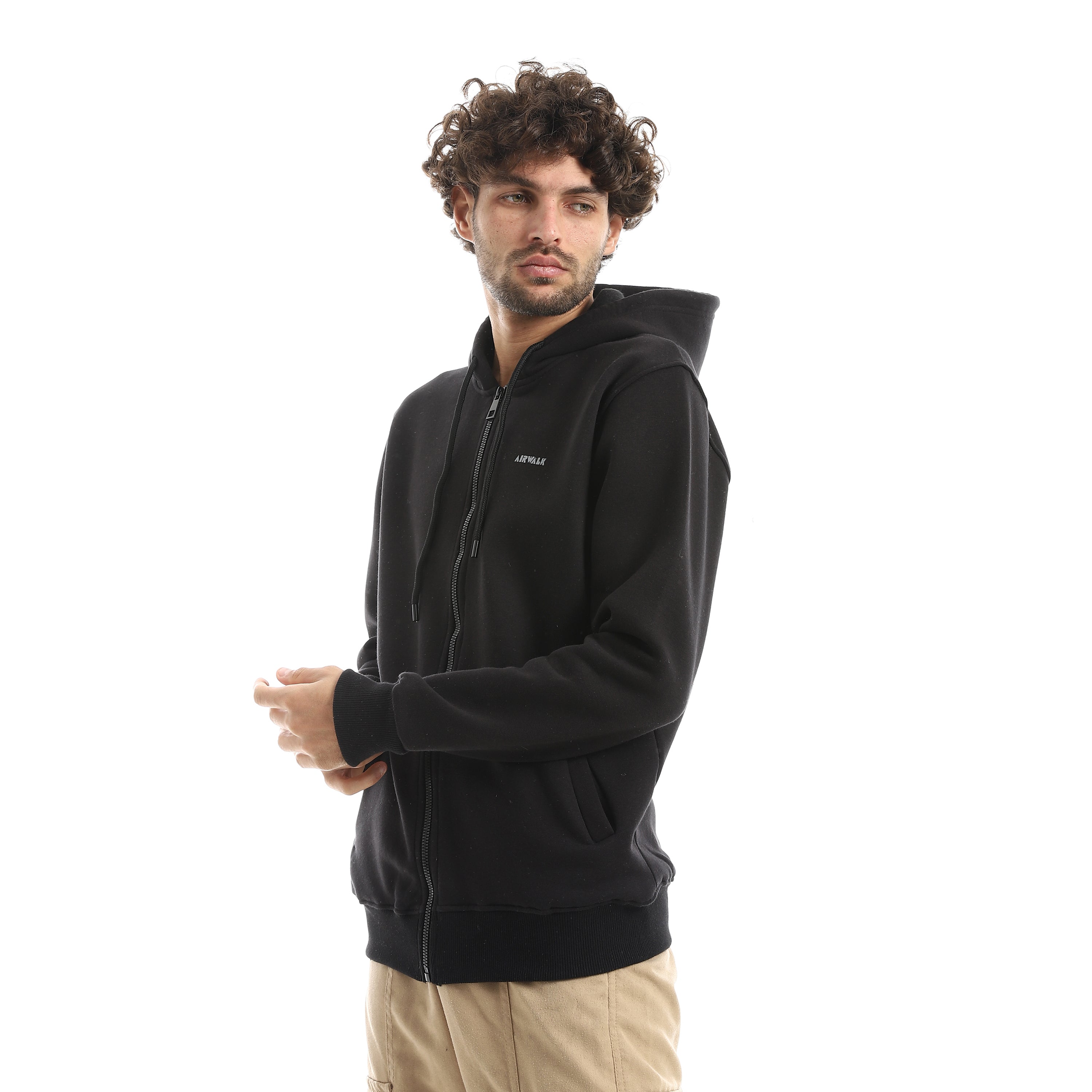 AIRWALK MEN'S FULL-ZIP HOODIE - BLACK
