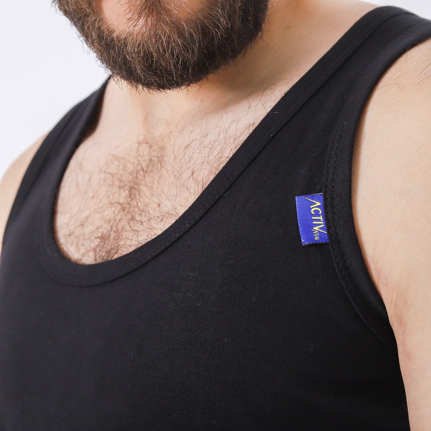 ACTIV MEN'S SINGLET - BLACK 