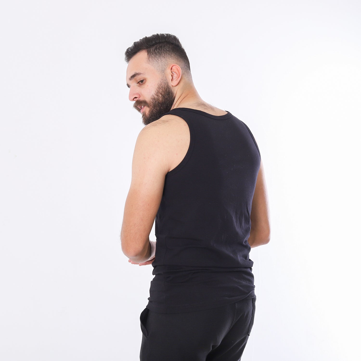 ACTIV MEN'S SINGLET - BLACK 