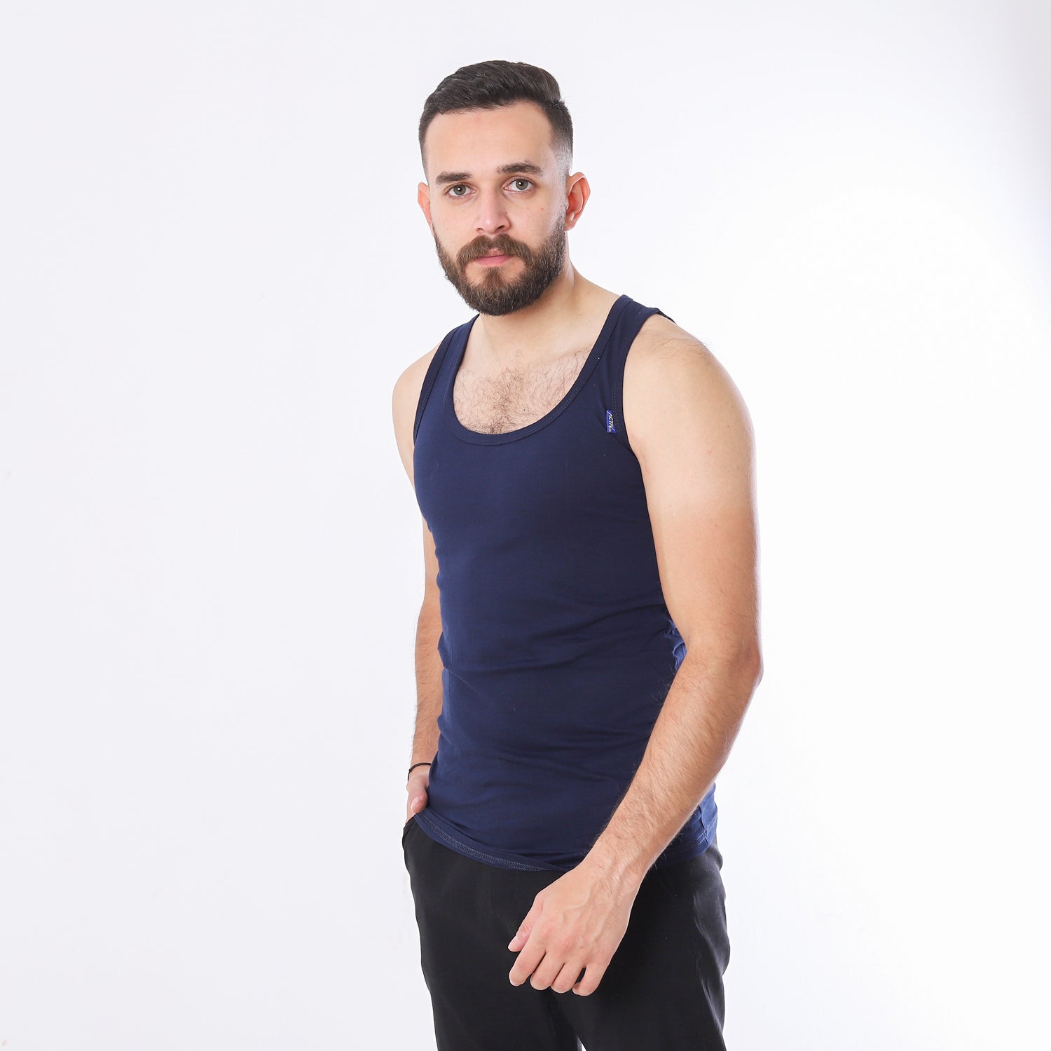 ACTIV MEN'S SINGLET - NAVY 