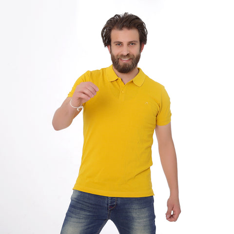 ACTIVEW MEN'S POLO T-SHIRT - MUSTARD