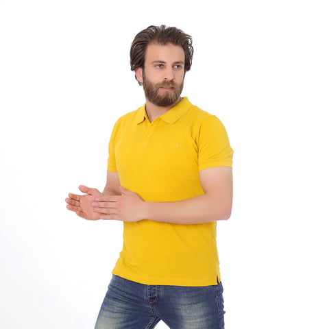 ACTIVEW MEN'S POLO T-SHIRT - MUSTARD