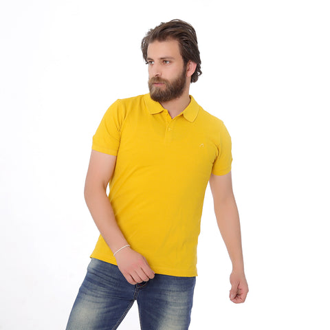 ACTIVEW MEN'S POLO T-SHIRT - MUSTARD