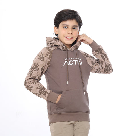 ACTIV KIDS HOODED SWEATSHIRT - COFFEE