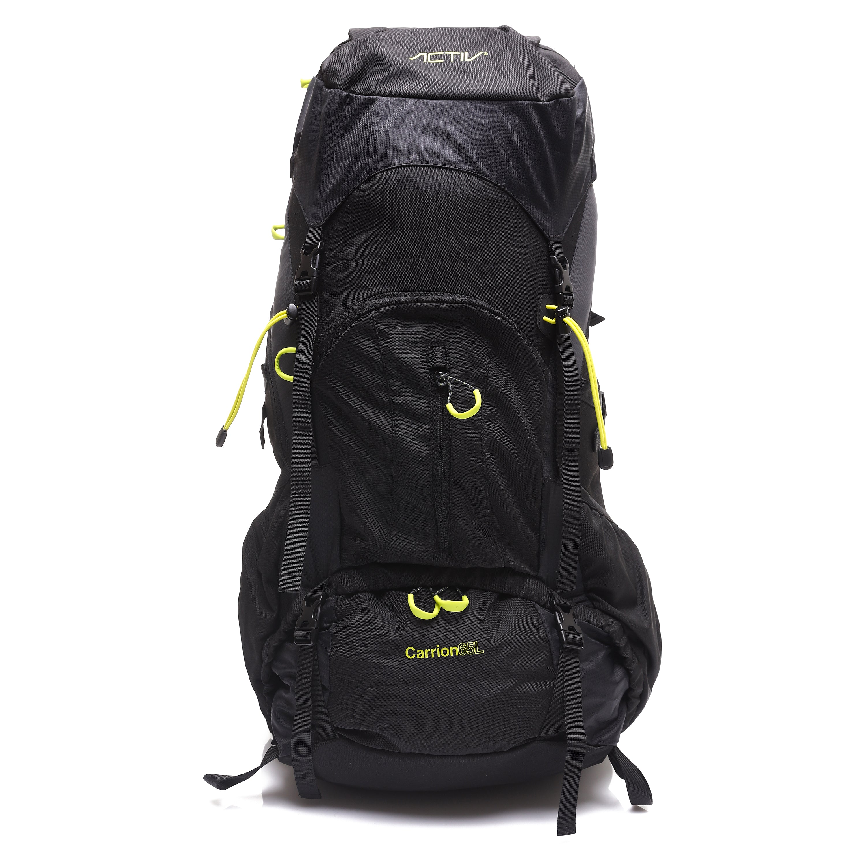 65L HIKING & CAMPING BACKPACK  - BLACK