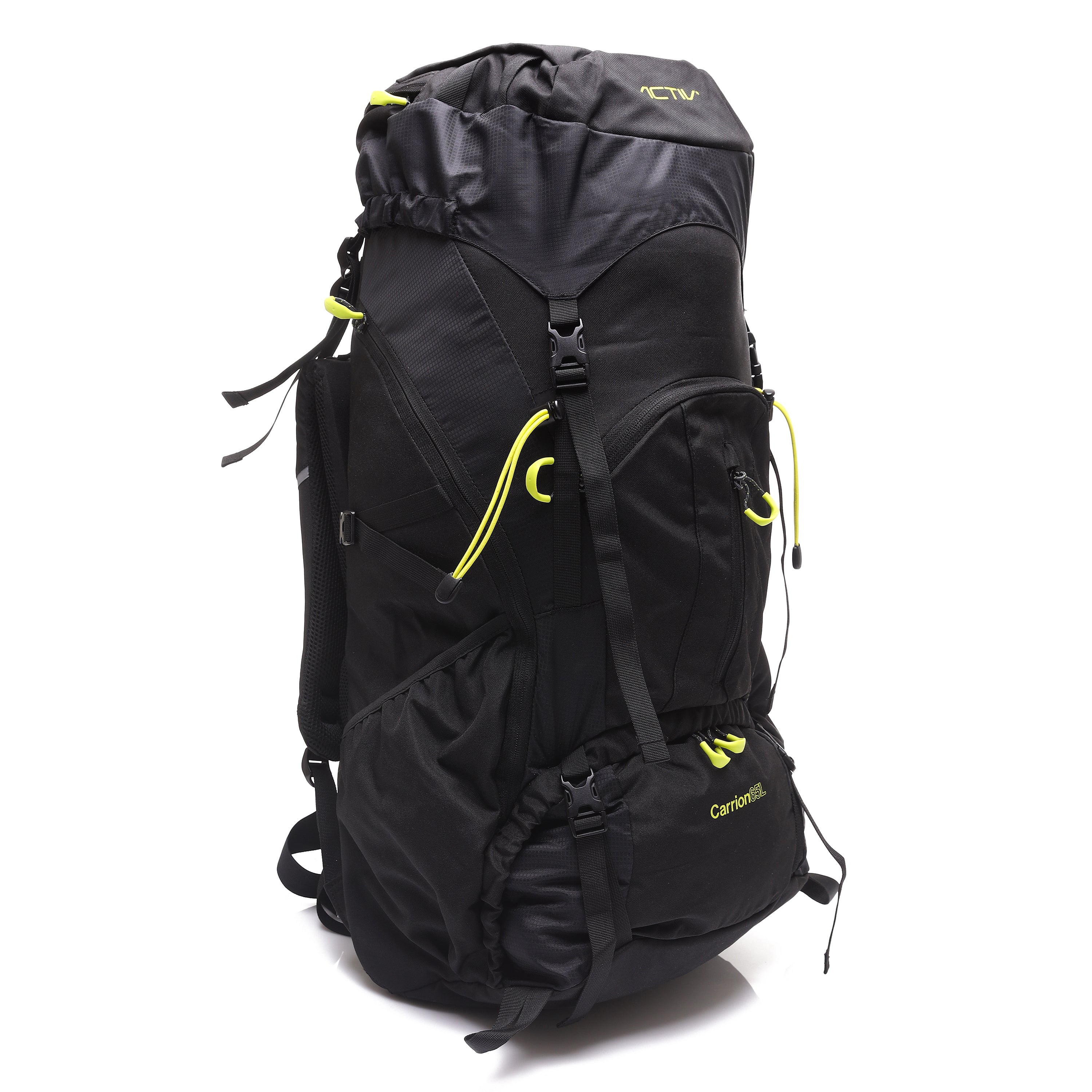 65L HIKING & CAMPING BACKPACK  - BLACK