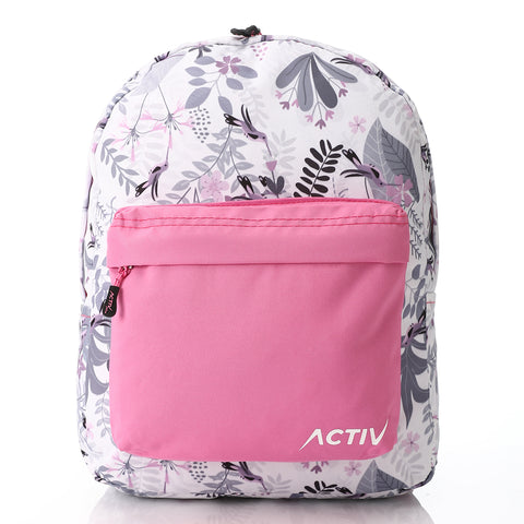 ACTIV GRAPHIC PADDED BACKPACK - WHT & GREY