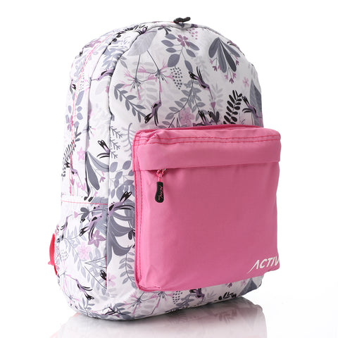 ACTIV GRAPHIC PADDED BACKPACK - WHT & GREY