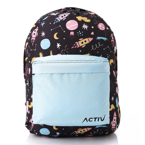 ACTIV GRAPHIC PADDED BACKPACK - BLK & TURQ