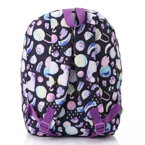 ACTIV GRAPHIC PADDED BACKPACK - BLK & PURP