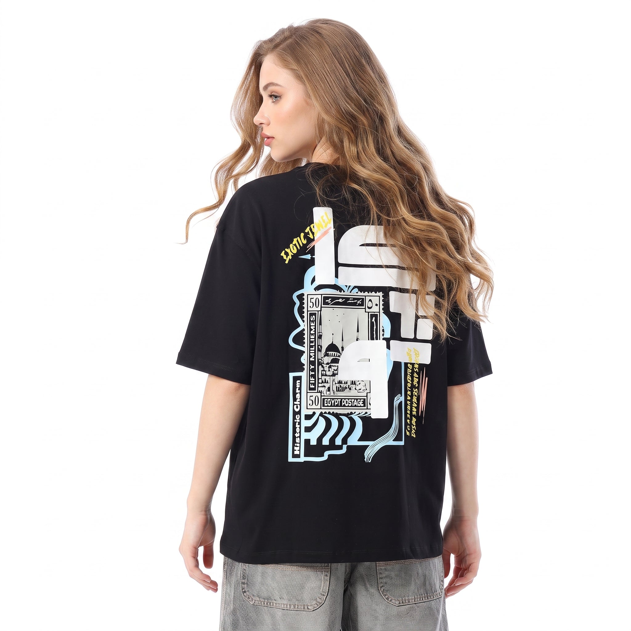 CAIRO UNISEX OVERSIZ SS TSHIRT - BLACK