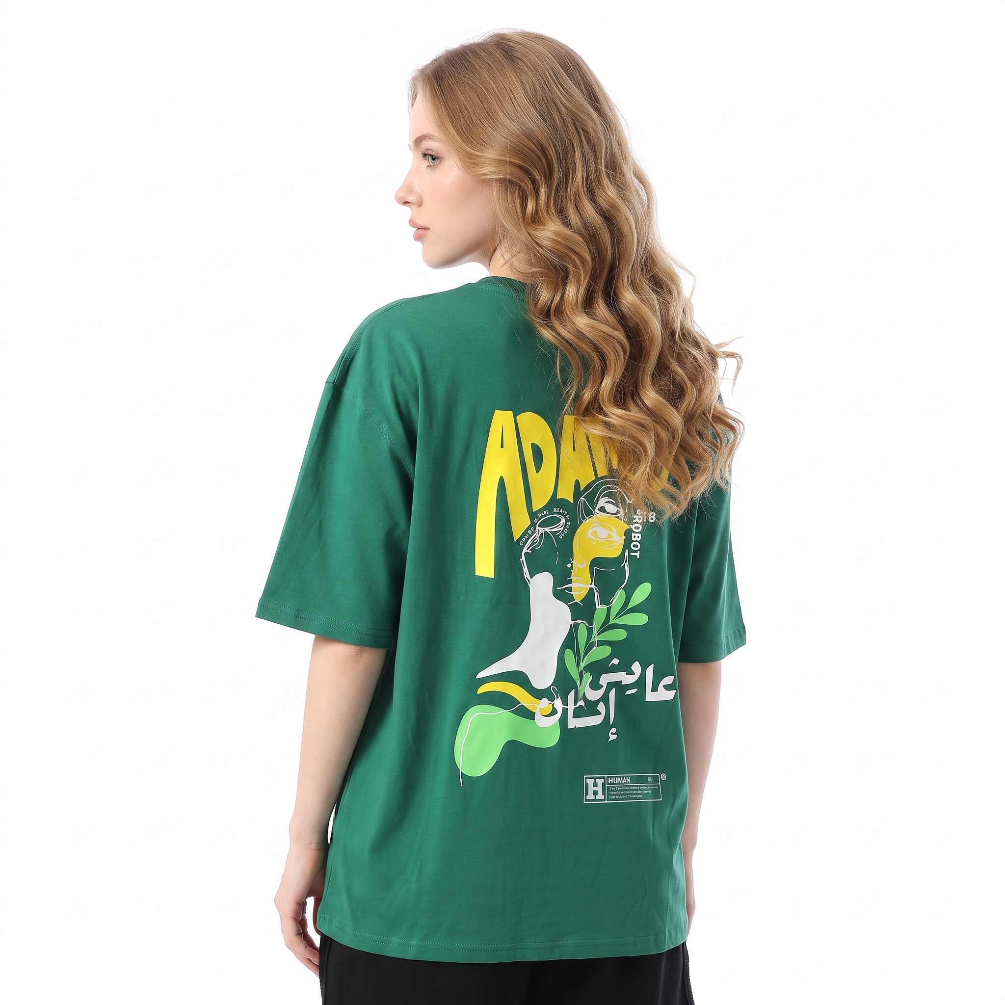 ADAMS UNISEX OVERSIZ SS TSHIRT - اخضر