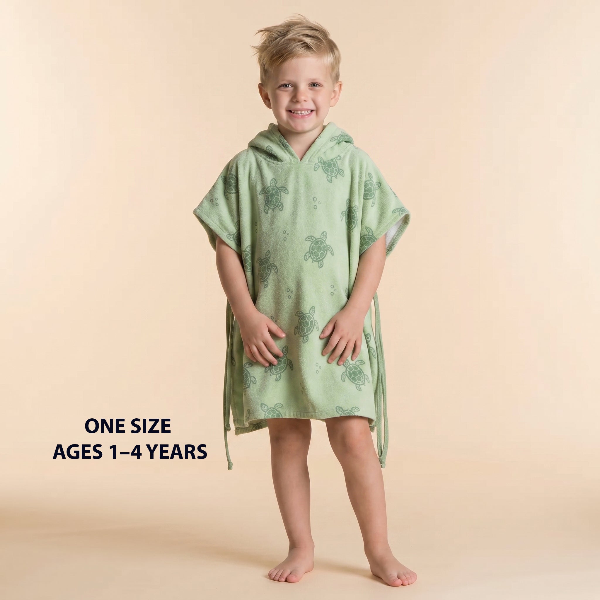 بونشو اكتف أولادي مطبوع خفيف الوزن مقاس واحد  - اخضر