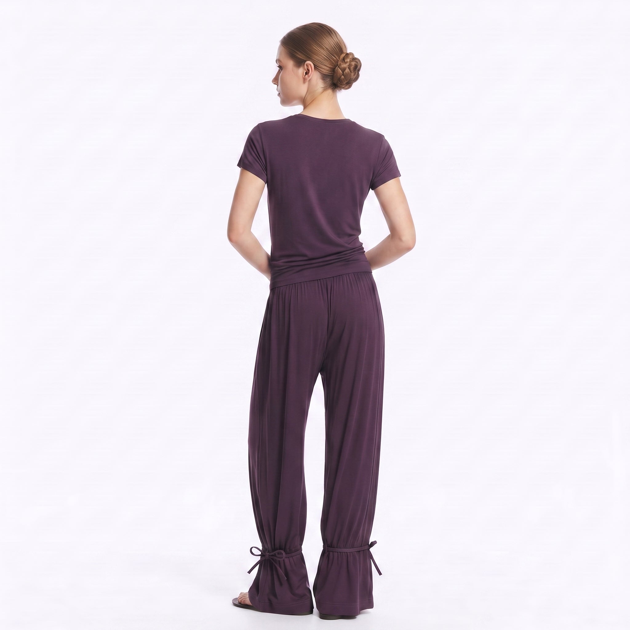 WIDE LEG SWIM PANTS - DEEP PURPLE