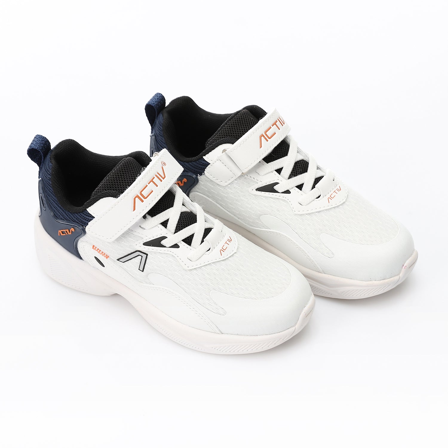ACTIV KIDS VELCRO SHOES - WHT*NAVY