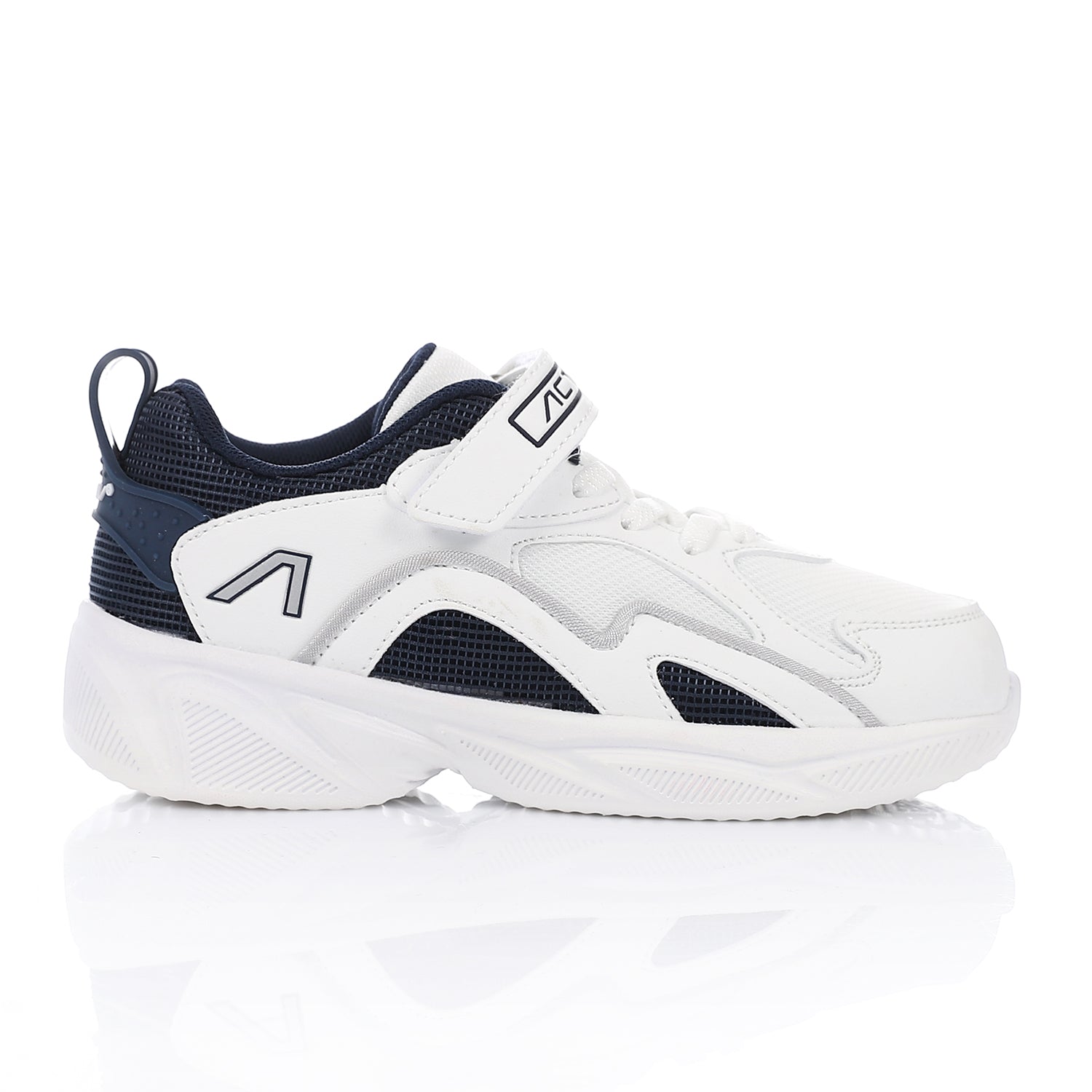 ACTIV KIDS VELCRO SHOES - WHT & NAVY