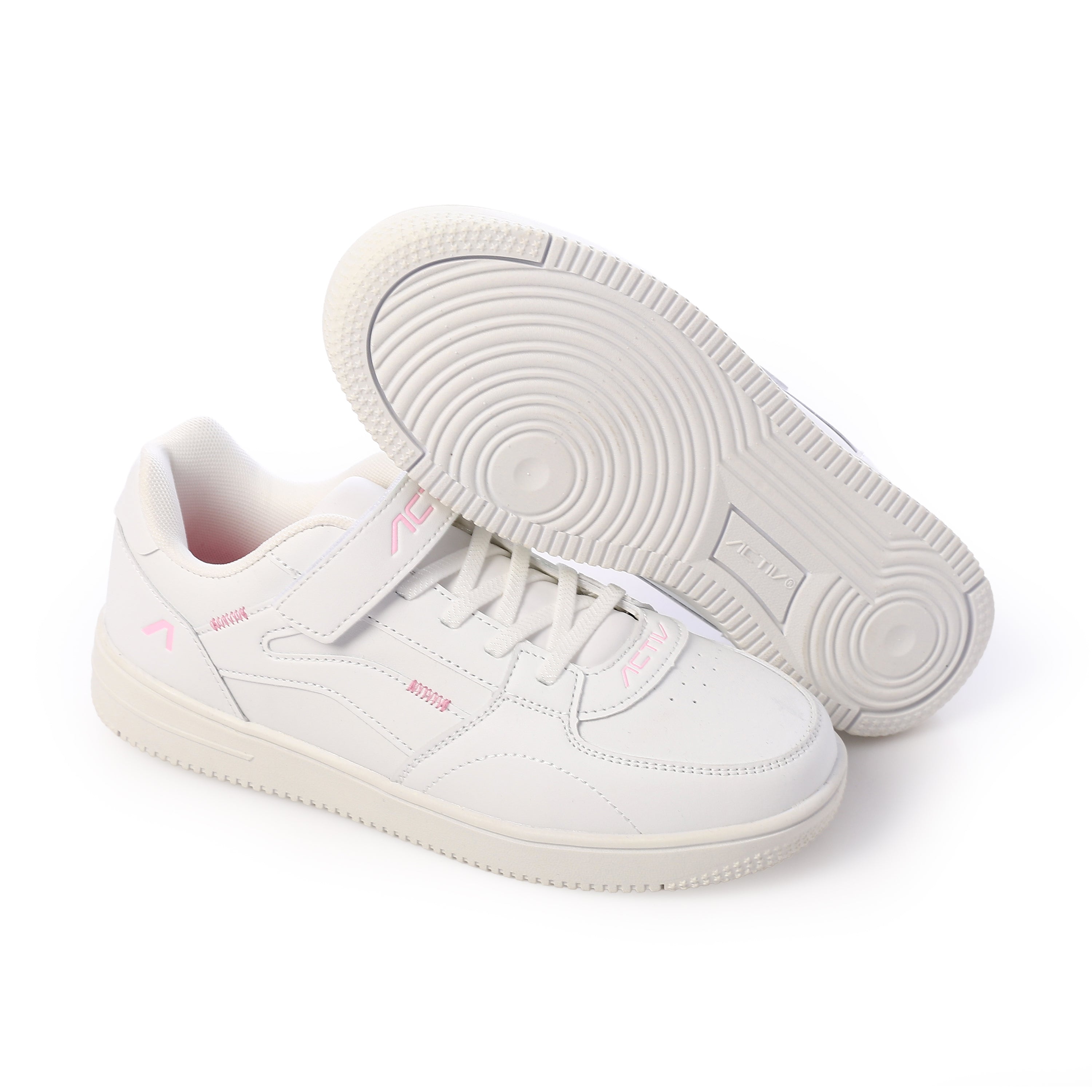 ACTIV BOY'S VELCRO SHOES - ابيض*بينك