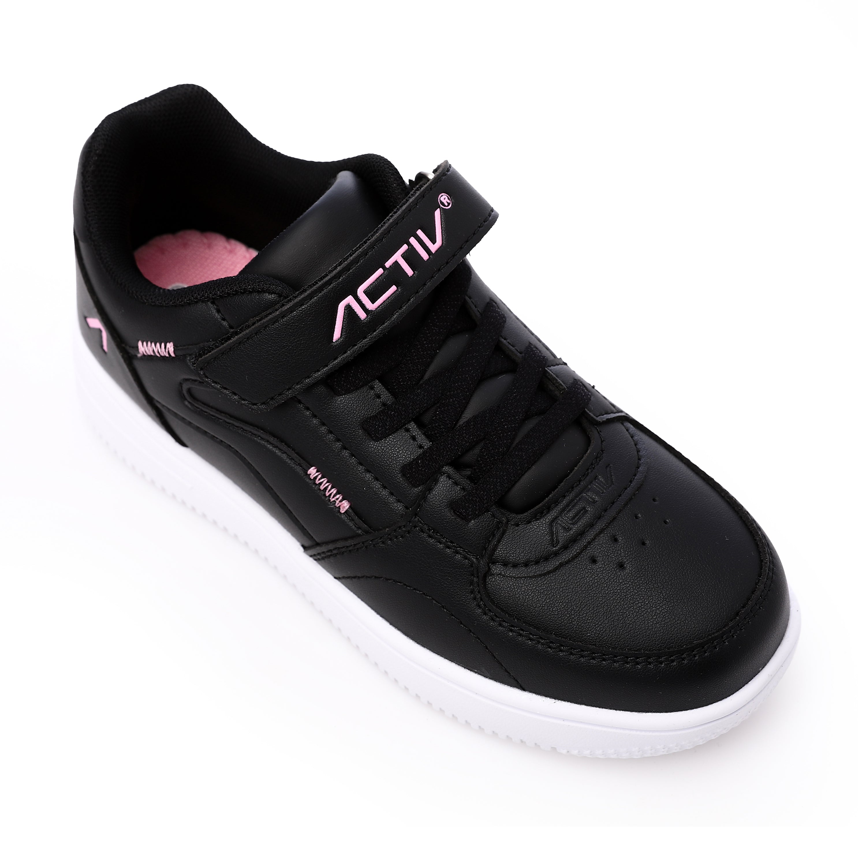 ACTIV KIDS VELCRO SHOES - BLK & PINK
