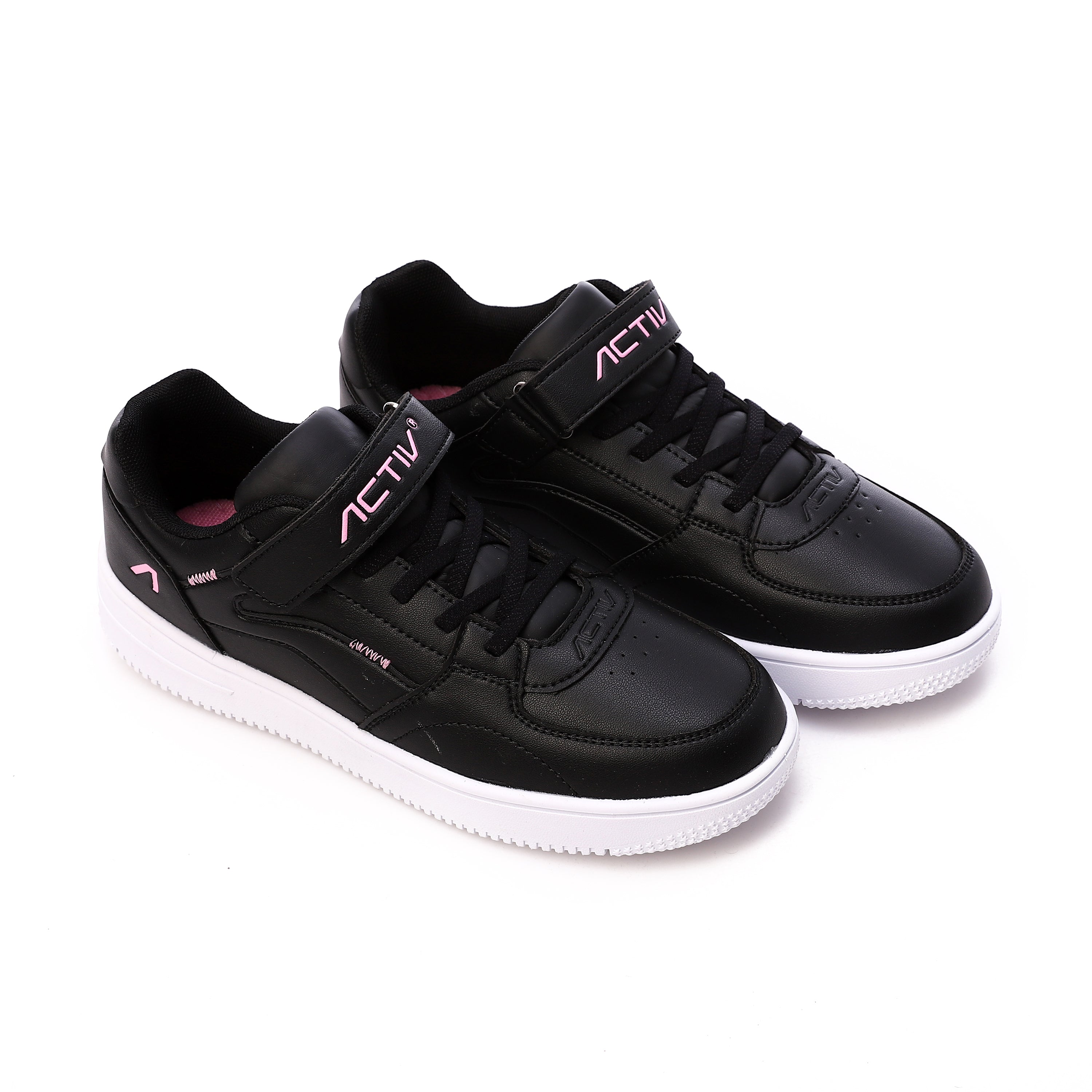 ACTIV BOY'S VELCRO SHOES - اسود*بينك