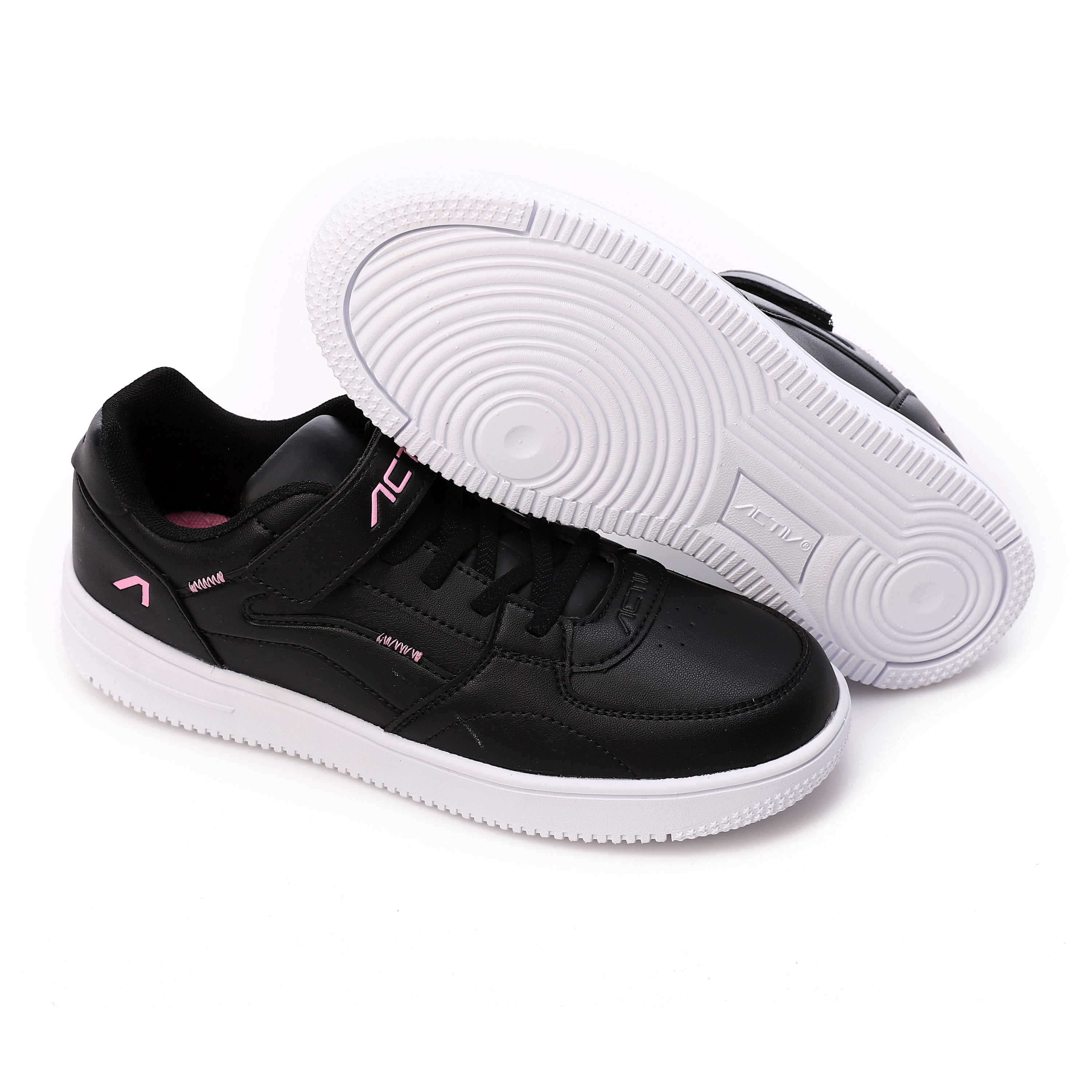 ACTIV BOY'S VELCRO SHOES - اسود*بينك