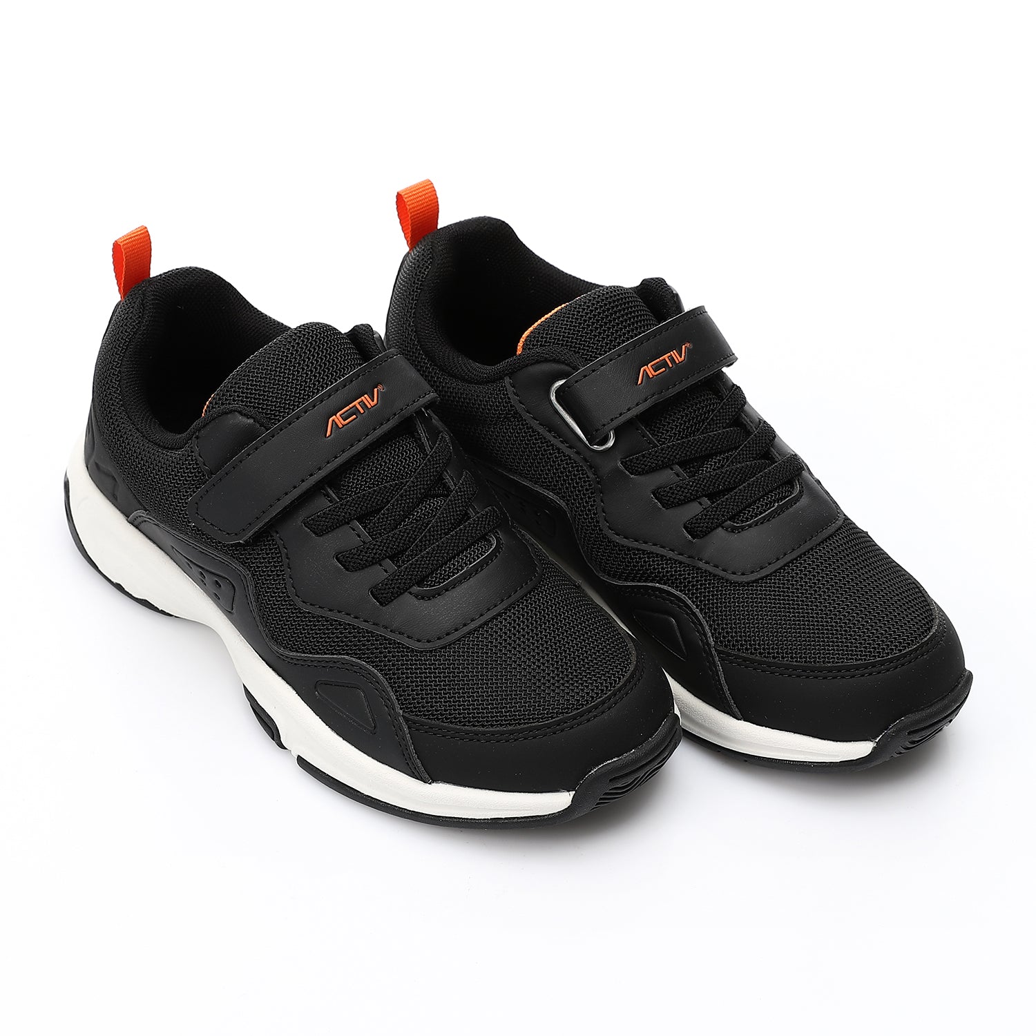 ACTIV KIDS VELCRO SHOES - BLK*ORNG