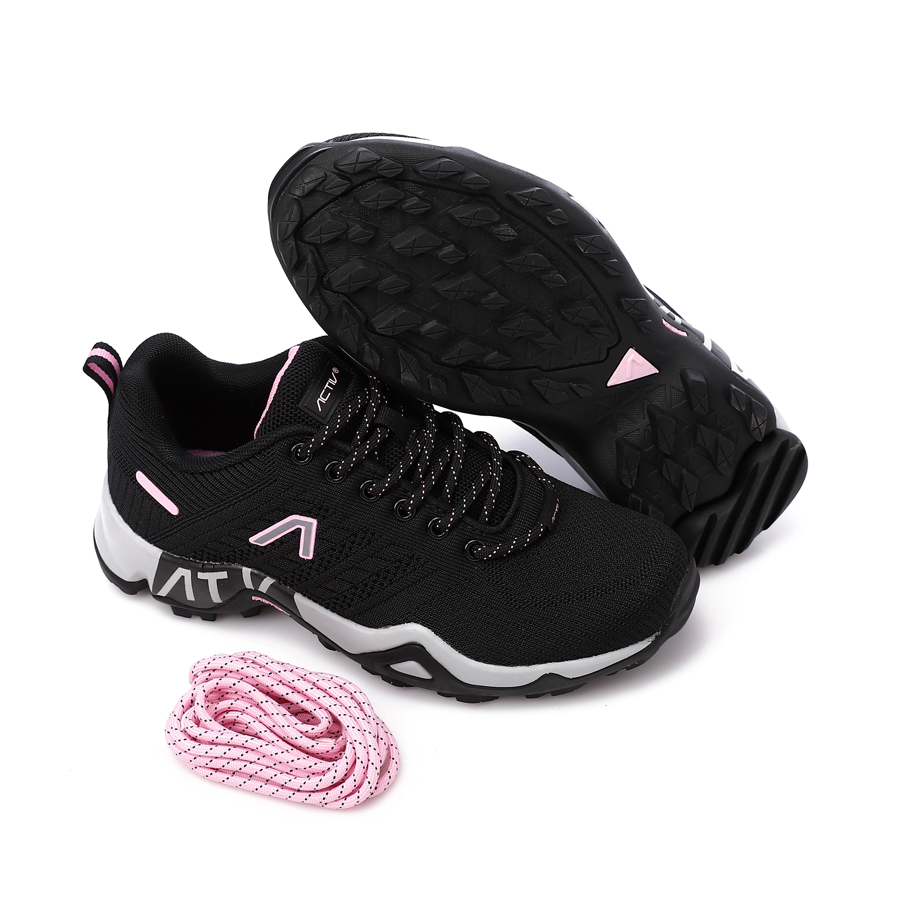 ACTIV WOMEN'S TREKKING SHOES - BLK & PINK