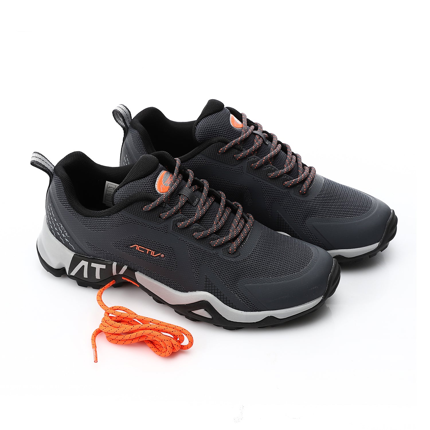 ACTIV MEN'S TREKKING SHOES - GRY*ORNG
