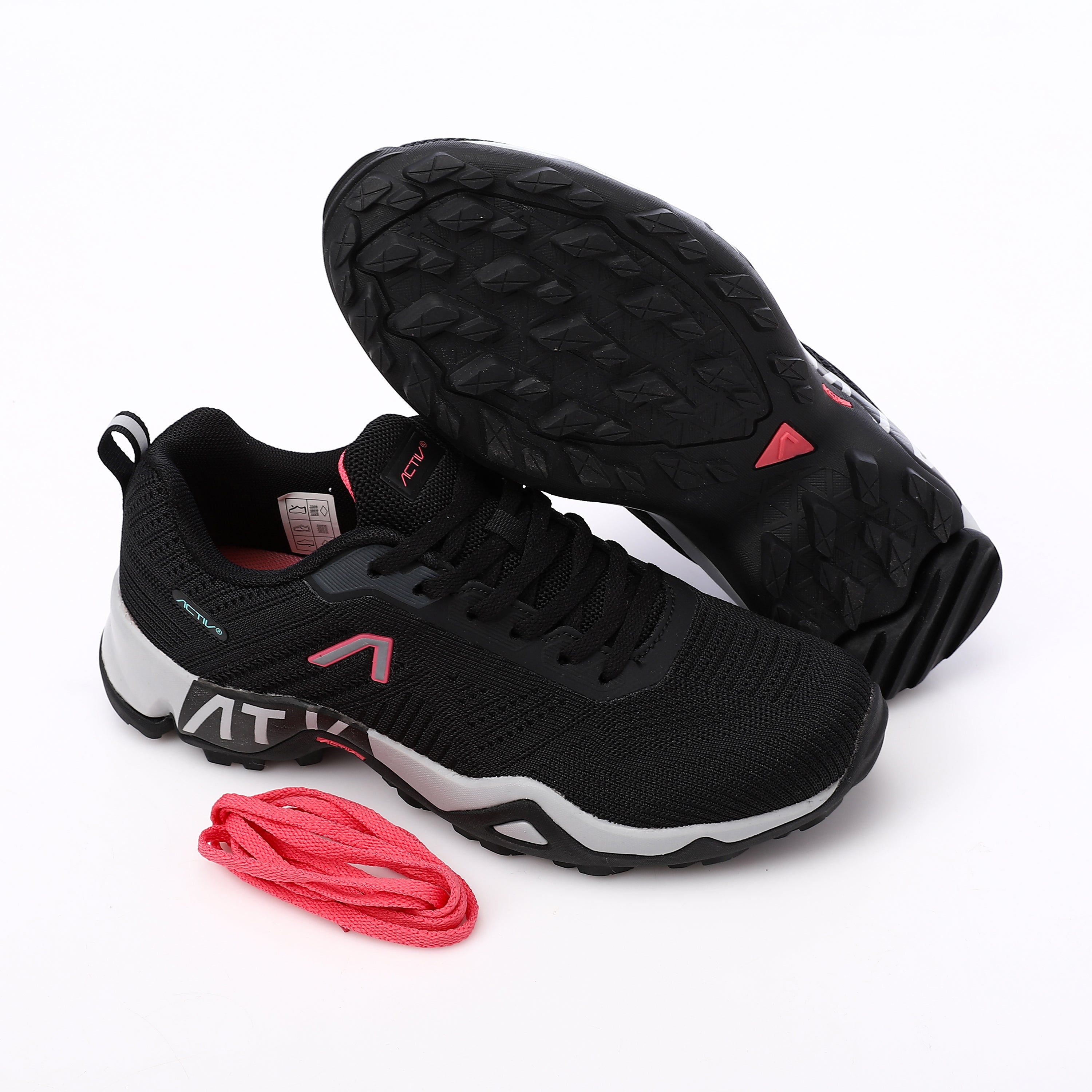 ACTIV WOMEN'S TREKKING SHOES - BLK & PINK