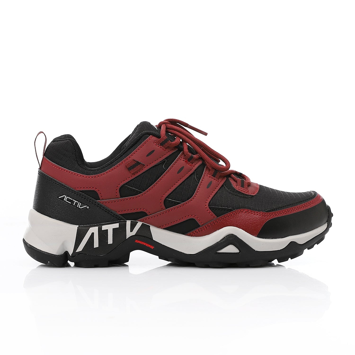 ACTIV MEN'S TREKKING SHOES - احمر غامق*اسود