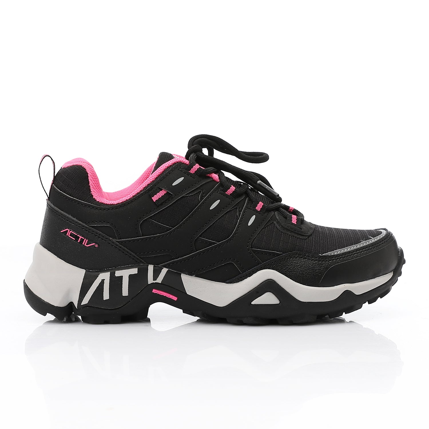 ACTIV WOMEN'S TREKKING SHOES - اسود*فوشيا