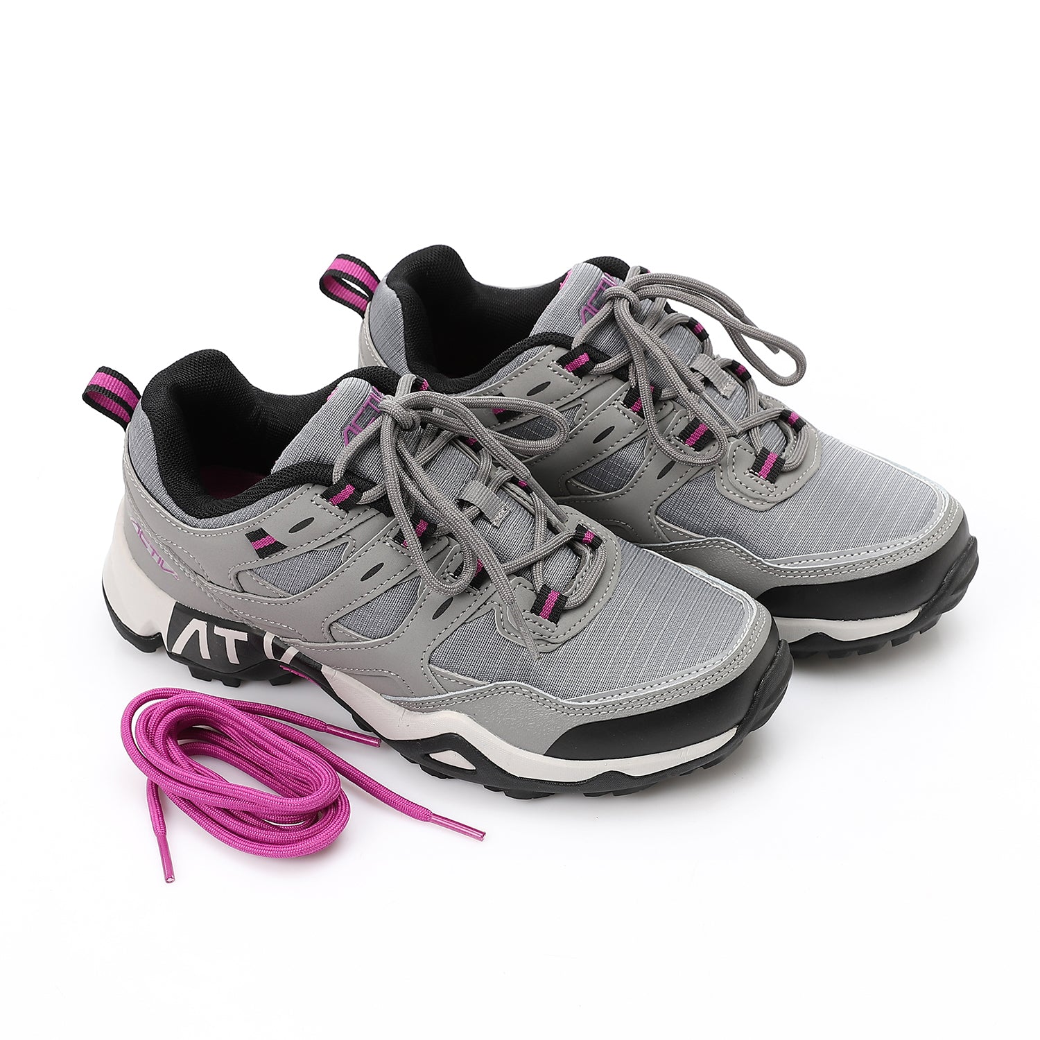 ACTIV WOMEN'S TREKKING SHOES - رمادى*اسود