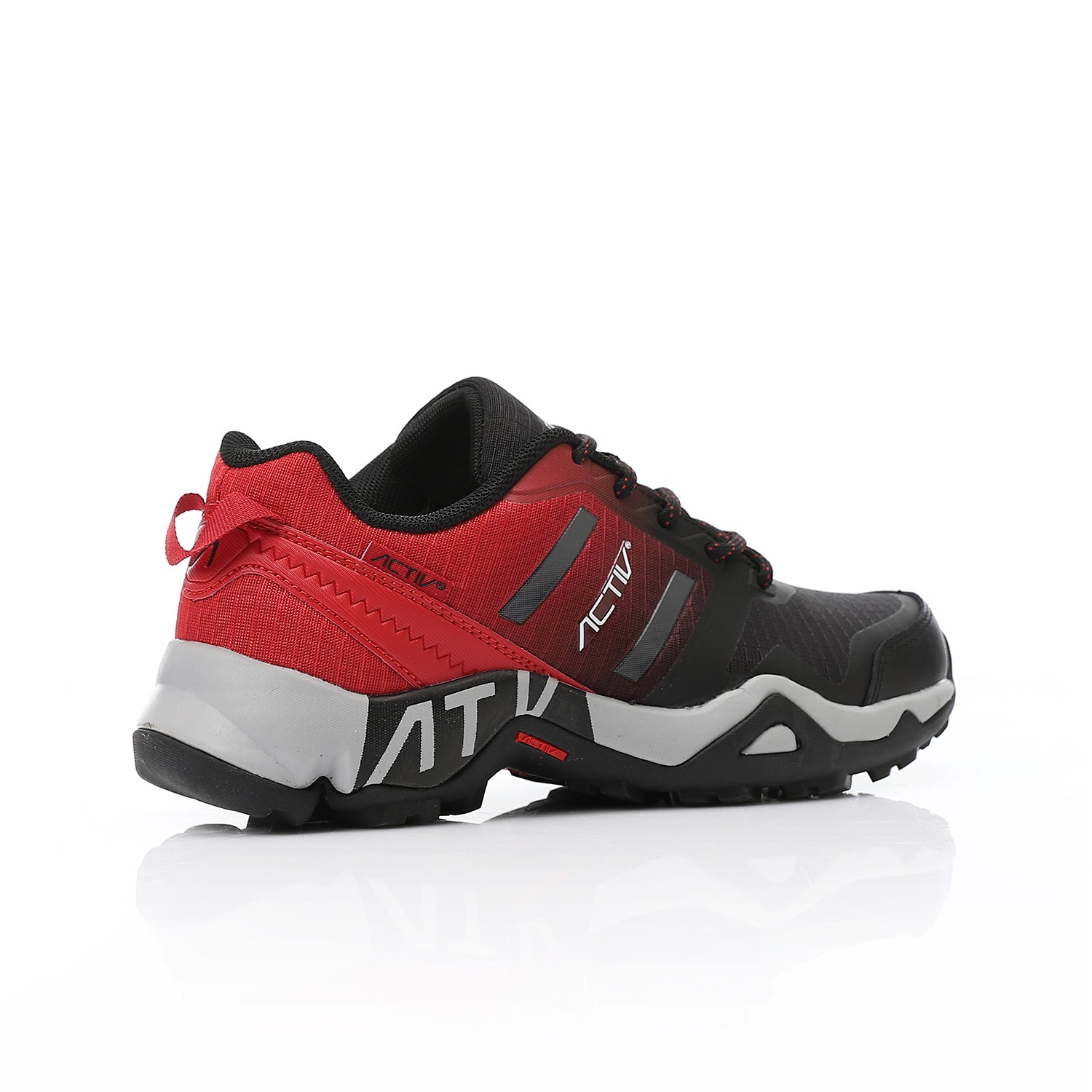 ACTIV WOMEN'S TREKKING SHOES - BLK &amp; RED 