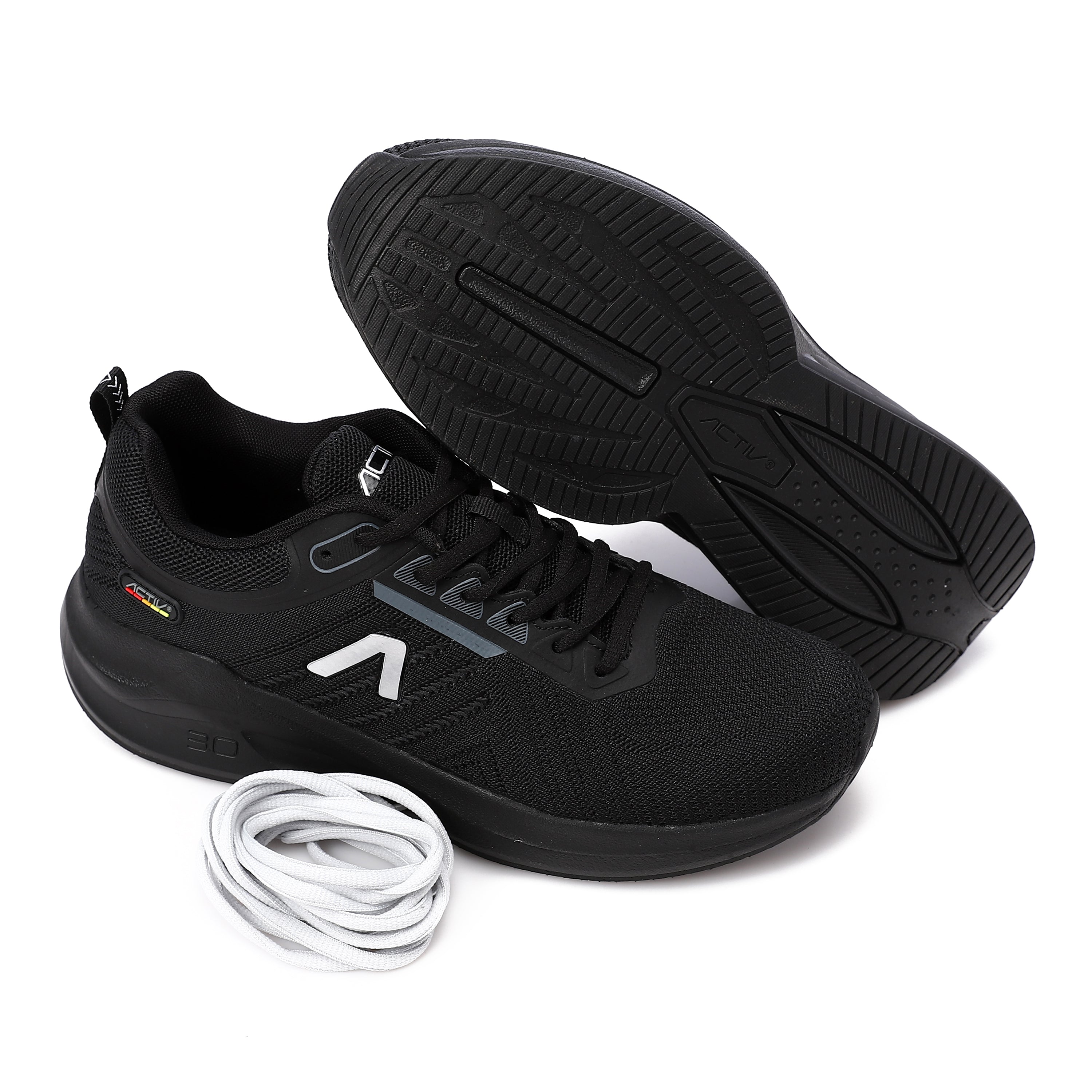ACTIV MEN'S SHOES - BLK &amp; SILV 