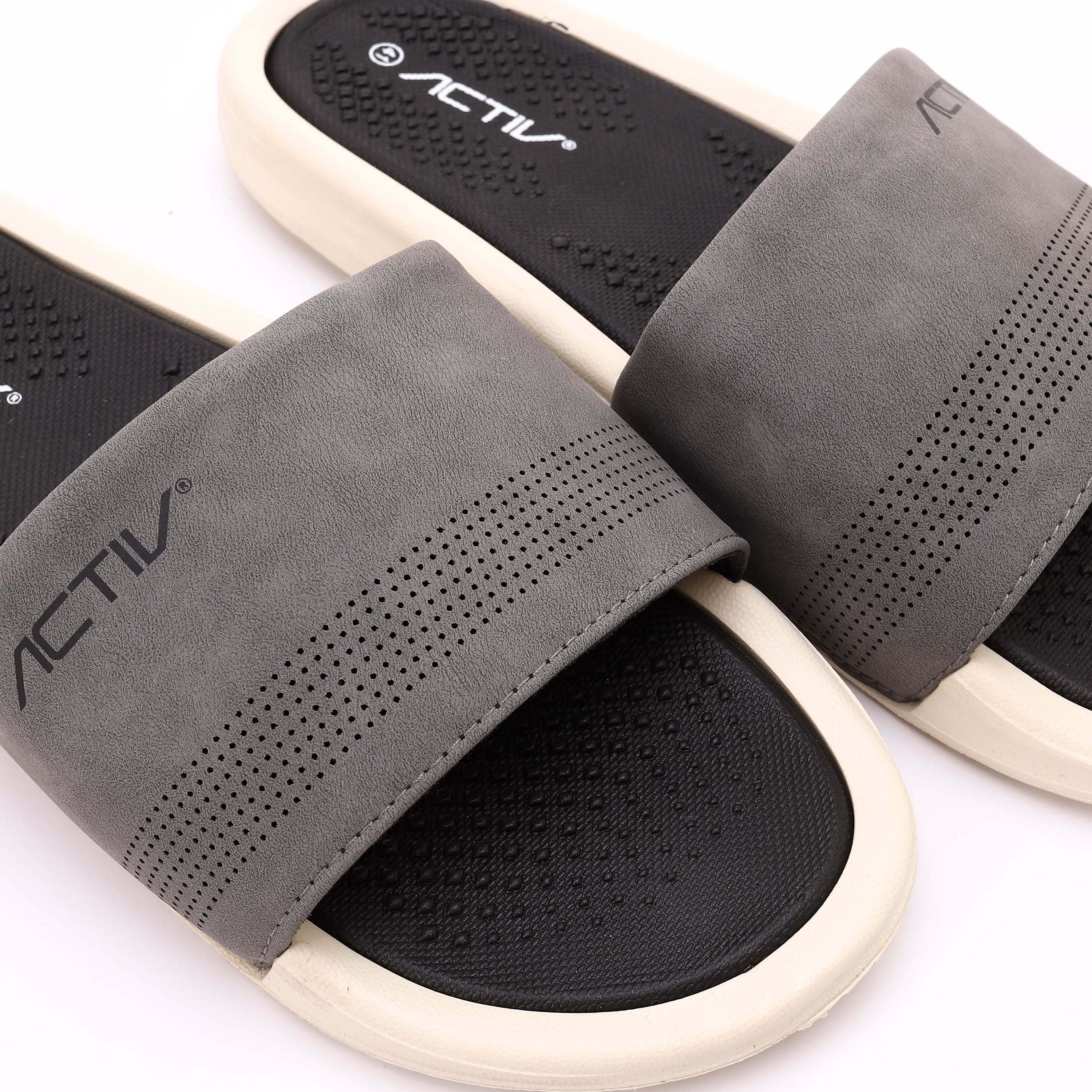 ACTIV MEN'S SLIPPER - اسود*رمادي