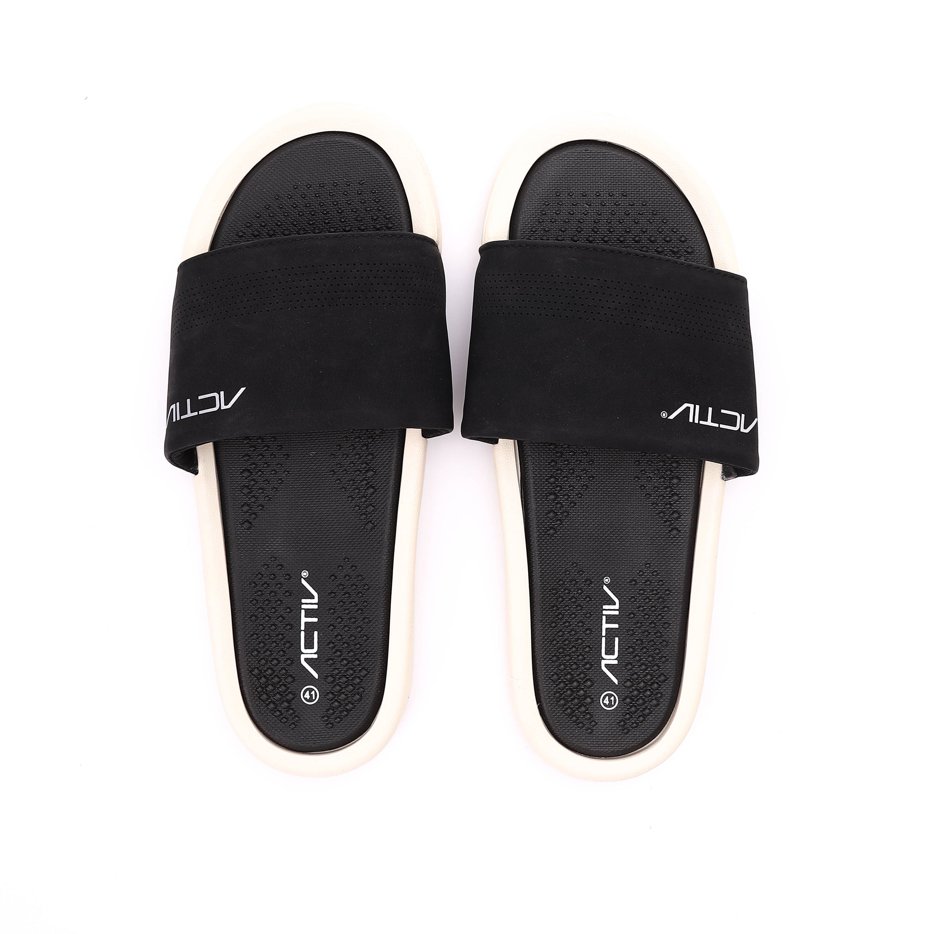 ACTIV MEN'S SLIPPER - ابيض*اسود